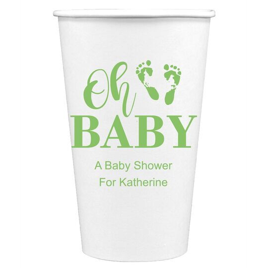 Oh Baby with Baby Feet Paper Coffee Cups